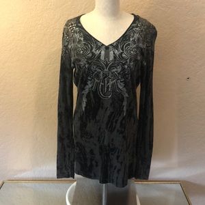 Embellished Bling Western Long-Sleeve T